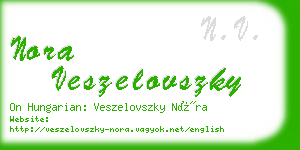 nora veszelovszky business card